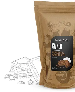 Sacharidy a gainery Protein&Co. Gainer 2kg PRÍCHUŤ: Fantastic chocolate