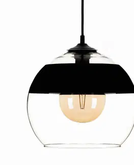 Závesné svietidlá Solbika Lighting Závesná lampa Monochrome Flash číra/čierna Ø 30cm