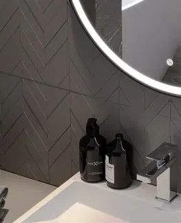 Kúpeľňa MEXEN - Reni zrkadlo s osvetlením, s 80 cm, LED 6000K, čierny rám 9812-080-080-611-70