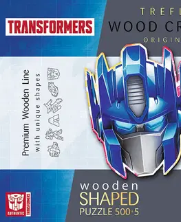 Hračky puzzle TREFL -  Drevené puzzle 500+5 - Autobot: Optimus Prime / Hasbro Transformers FSC Mix 70%