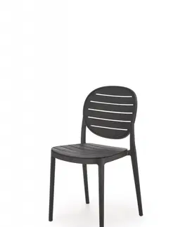 Zahradné stoličky Stohovateľná stolička K529 Halmar Čierna
