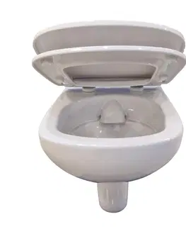 Záchody DEANTE Podstavný rám, pre závesné WC misy + SLIM tlačidlo chrom + WC bez oplachového kruhu Edge + SEDADLO CST_WC01 051P EG1
