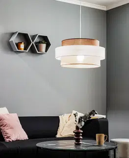 Závesné svietidlá Duolla Závesná lampa Space, biela/béžová/hnedá