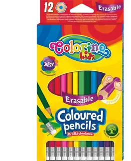 Hračky PATIO - Colorino pastelky hexagonálne s gumou 12 farieb