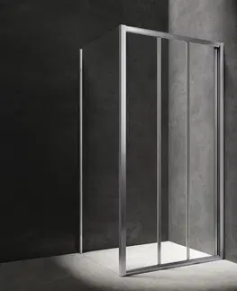 Sprchovacie kúty OMNIRES - BRONX sprchovací kút s posuvnými dverami, 100 x 80 cm chróm /transparent /CRTR/ BR1080CRTR