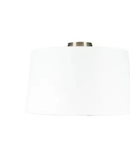 Stropne svietidla Moderné stropné svietidlo oceľové s bielym tienidlom 45 cm - Combi