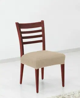 Stoličky Poťah elastický na sedák stoličky, komplet 2 ks Denia, smotanový