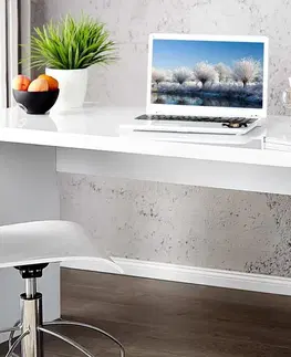 Kancelárske stoly LuxD Kancelársky stôl Barter 120cm biely vysoký lesk 120 cm x 75 cm