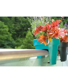 Kvetináče a truhlíky Prosperplast Kvetináč na zábradlie Lofly Railing limetková, 24,5 cm, 24,5 cm