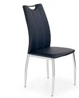 Čalúnené stoličky Stolička K187 kov/ekokoža čierna 46x56x97