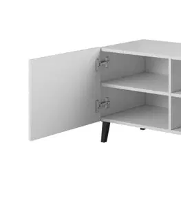 TV stolíky CAMA MEBLE Abeto 150 tv stolík biela / biely lesk