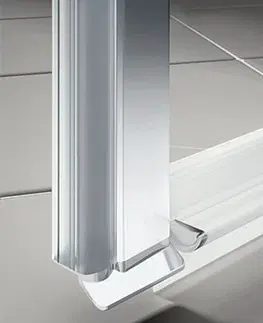 Sprchovacie kúty KERMI - Cada XS strieborná lesk kyvné dvere, pánty vpravo 900/2000 číre sklo s CadaClean CK1WR09020VPK CK1WR09020VPK