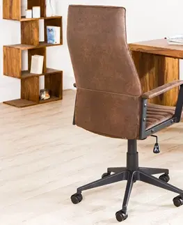 Kancelárske stoličky Kancelárske kreslo LINOS Dekorhome Hnedá