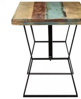 Lavice a stoličky Lavica hnedá / čierna Dekorhome Recyklované drevo