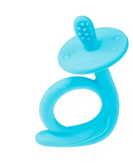 Hračky Akuku Detské silikónové hryzátko Slimáčik modrá,  9,5 x 7 x 5 cm
