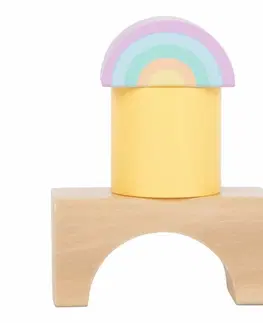 Hračky Small Foot Drevené kocky pastelové 50 ks