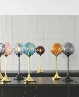 Stolové lampy DESIGN BY US Stolová lampa Ballroom, fialová, sklo, fúkaná, stmievateľná