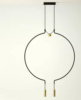 Závesné svietidlá Axo Light Axolight Liaison P2 lampa čierna/zlatá 56 cm