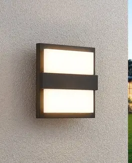 Vonkajšie nástenné svietidlá Lucande Lucande Gylfi vonkajšie nástenné LED, štvorcové