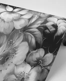 Čiernobiele tapety Tapeta kvetiny v čiernobielom prevedení