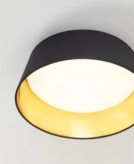 Stropné svietidlá Reality Leuchten Čierno-zlaté stropné svietidlo Ponts diódy LED