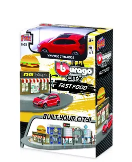 Hračky - autodráhy a garáže pre autíčka BBURAGO - Bburago 1:43 BBURAGO CITY, Fast Food