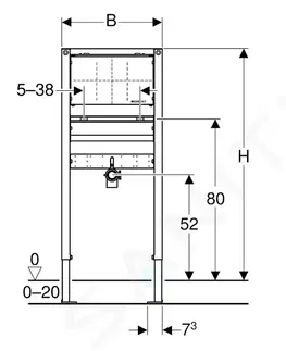 Kúpeľňa GEBERIT - Duofix Predstenová inštalácia na umývadlo, na nástenné armatúry pod omietku, výška 112-130 mm 111.493.00.1