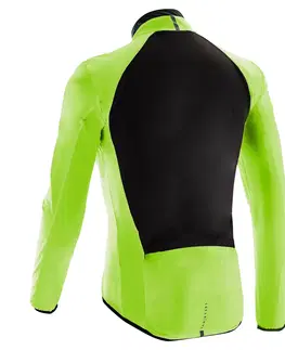 bundy a vesty Pánska vetruvzdorná bunda Ultralight na cestný bicykel s dlhým rukávom žltá