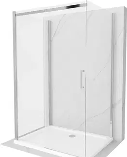 Vane MEXEN/S - OMEGA sprchovací kút 3-stenný 130x100, transparent, chróm + vanička vrátane sifónu 825-130-100-01-00-3s-4010