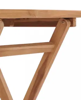 Záhradné stoly Skladací záhradný stolík 60x60 cm teaková drevo Dekorhome