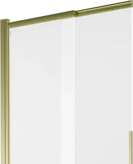 Sprchové dvere MEXEN - Fox 2-krídla posuvná vaňová zástena 100 x 150 cm, dekor, zlatá 891-100-002-50-30