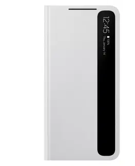 Puzdrá na mobilné telefóny Knižkové puzdro Clear View Cover pre Samsung S21 Plus, svetlo-sivá - OPENBOX (Rozbalený tovar s plnou zárukou) EF-ZG996CJEGEE