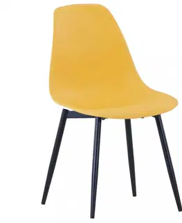 Jedálenské stoličky a kreslá Jedálenská stolička 6 ks plast / kov Dekorhome Biela
