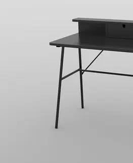 Písacie stoly Dkton Dizajnový písací stôl Nava 100 cm, čierny
