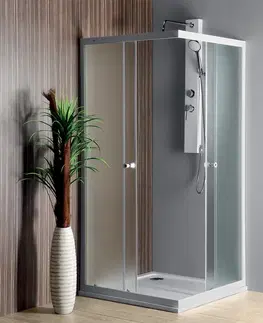 Sprchové dvere AQUALINE - ALAIN štvorcová sprchová zástena, 900x900, sklo Brick BTQ900