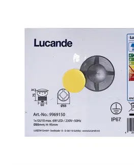 Záhradné lampy Lucande Lucande - Vonkajšie zapustené svietidlo EDWINA 1xGU10/6W/230V IP67 