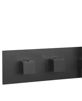 Kúpeľňové batérie SAPHO - DIMY podomietková sprchová termostatická batéria, kompletná, 2 výstupy, čierný DM493BL