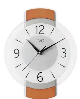 Hodiny Drevené sklenené tiché hodiny JVD NS22018/41, 35cm
