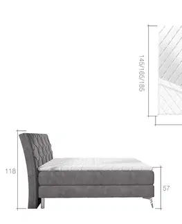 Postele NABBI Amika 180 čalúnená manželská posteľ s úložným priestorom čierna (Dora 96)