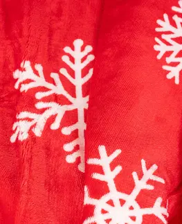Prikrývky na spanie Deka baránok červená s vločkami, 150 x 130 cm