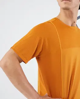 bedminton Pánske tenisové tričko s krátkym rukávom Dry Gaël Monfils okrové
