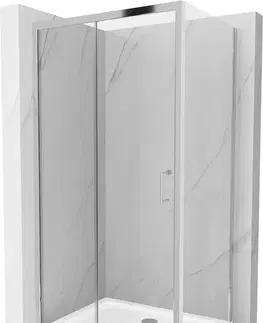 Vane MEXEN/S - Apia sprchovací kút posuvný 110x70, sklo transparent, chrom + vanička 840-110-070-01-00-4010