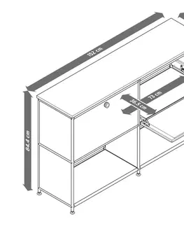 Office Furniture Kovová odkladacia skrinka »CN3« s drevenou doskou a výklopnými priečinkami, ktoré možno ľubovoľne umiestniť, sivá