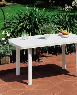 Záhradné stolíky Kinekus Stôl plastový, FARO, rozmery 137x85x72cm, biely