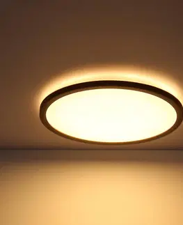 Stropné svietidlá Globo Stropné LED Sapana, čierna, okrúhle, stmievateľné