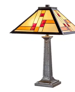 Stolové lampy Artistar Stolná lampa KT1836-40+P1836 v štýle Tiffany