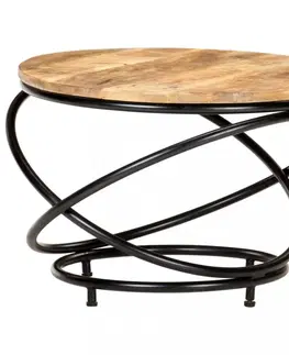 Konferenčné stolíky Konferenčný stolík hnedá / čierna Dekorhome Recyklované drevo
