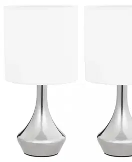 Osvetlenie Stolná lampa 2 ks biela / strieborná Dekorhome
