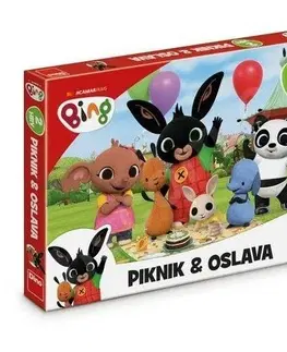 Spoločenské hry Piknik a Oslava 2v1 Zajačik Bing detské spoločenské hry v krabici 33,5x23x3,5cm