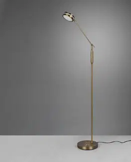 Stojacie lampy Trio Lighting LED lampa Franklin, snímačový stmievač, mosadz